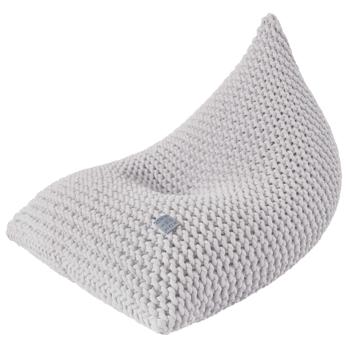 Chunky knitted bean bag | LIGHT GREY - Zuri House