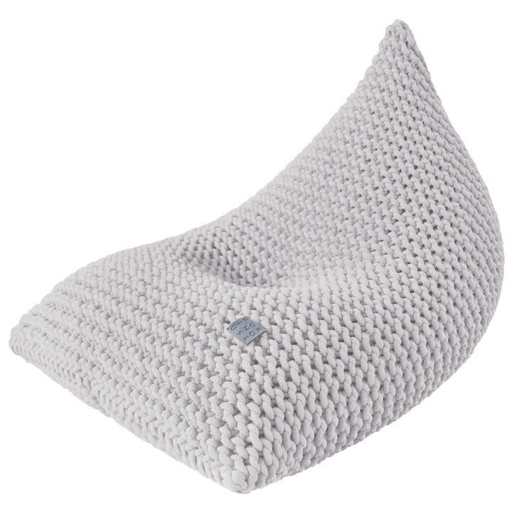 Chunky knitted bean bag | LIGHT GREY - Zuri House