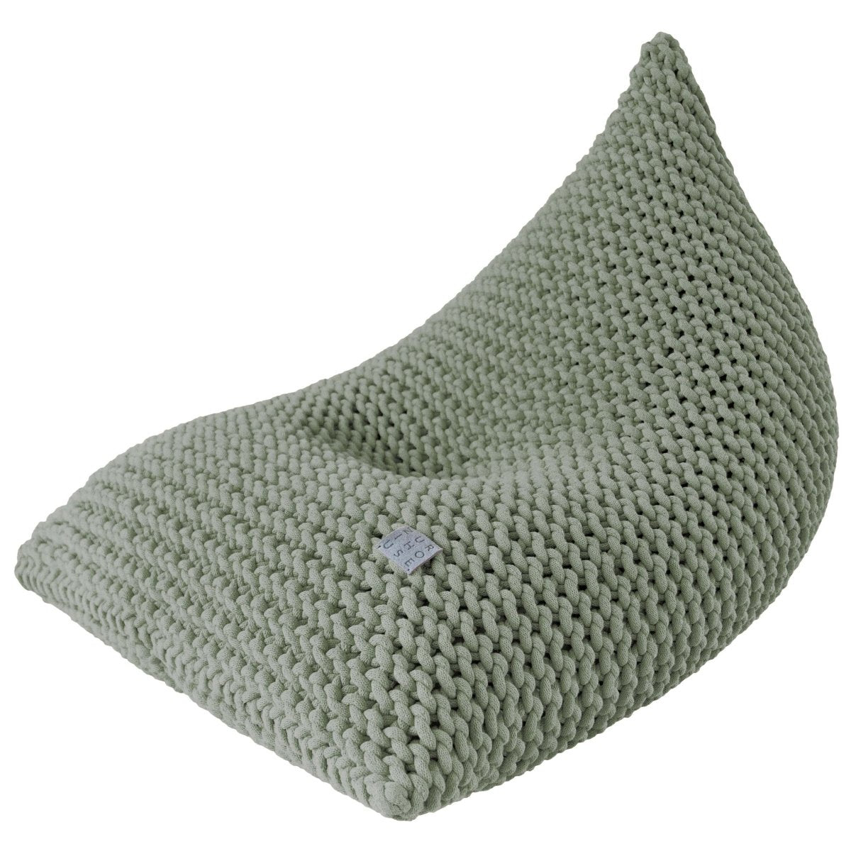 Chunky knitted bean bag | LIGHT OLIVE - Zuri House