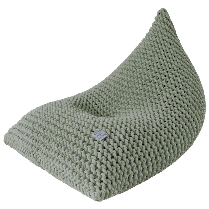 Chunky knitted bean bag | LIGHT OLIVE - Zuri House