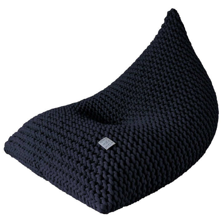 Chunky knitted bean bag | NAVY BLUE - Zuri House