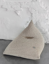 Chunky knitted bean bag | OATMEAL - Zuri House