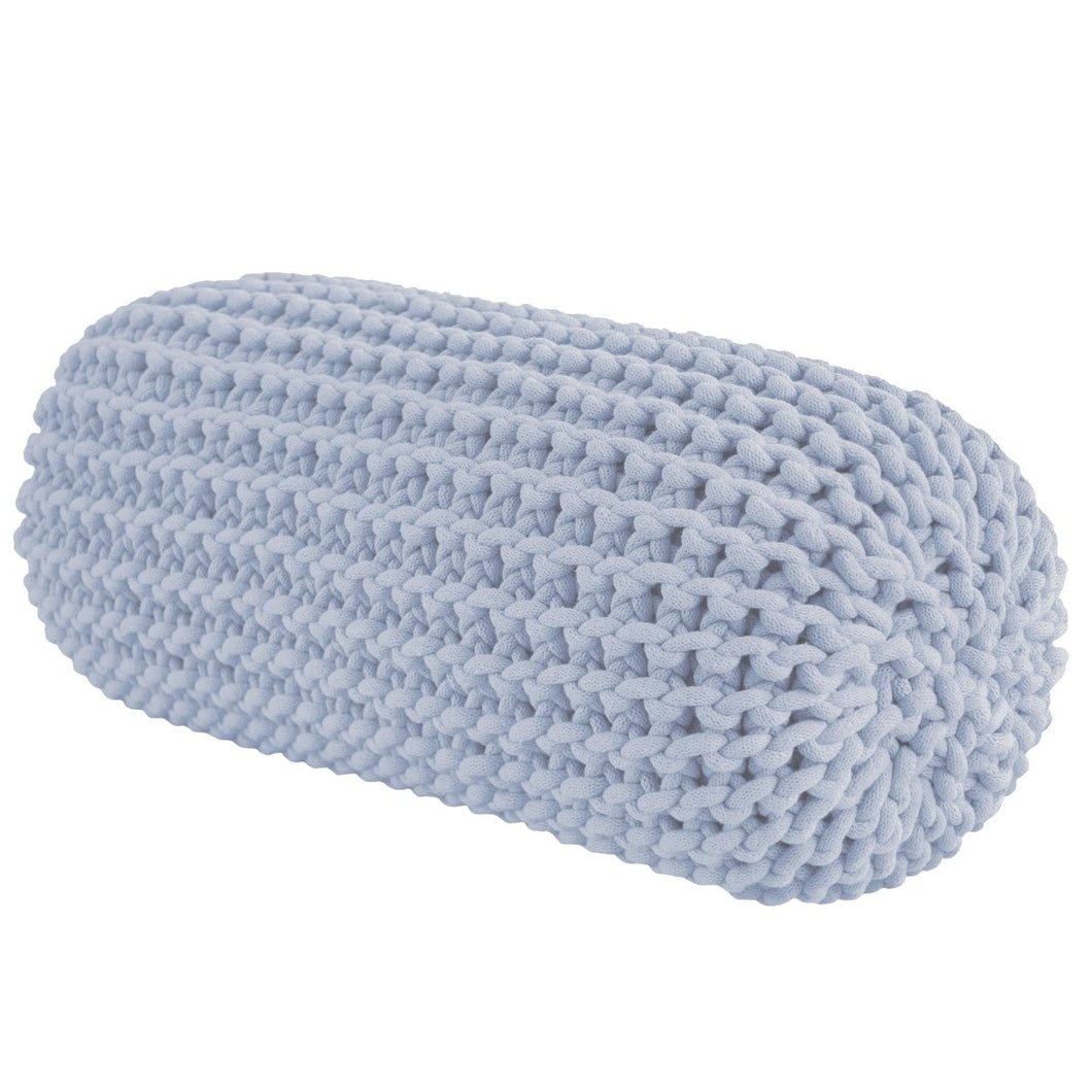 Chunky knitted bolster footrest | BABY BLUE - Zuri House