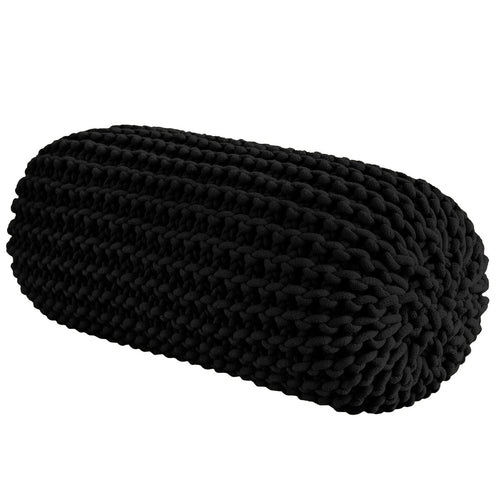 Chunky knitted bolster footrest | CHARCOAL - Zuri House