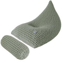 Chunky knitted bolster footrest | LIGHT OLIVE - Zuri House