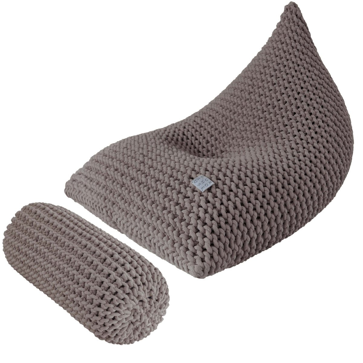 Chunky knitted bolster footrest | MOCHA - Zuri House