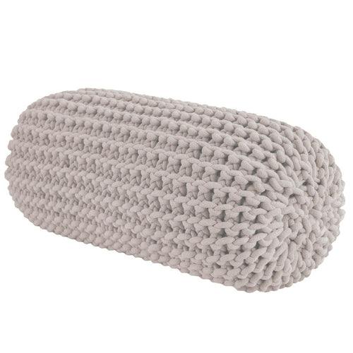 Chunky knitted bolster footrest | OATMEAL - Zuri House
