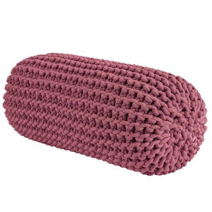 Chunky knitted bolster footrest | OLD ROSE - Zuri House
