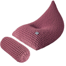 Chunky knitted bolster footrest | OLD ROSE - Zuri House