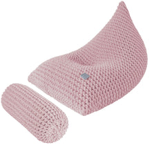 Chunky knitted bolster footrest | POWDER PINK - Zuri House