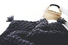 Chunky Merino Wool Blanket 75x100cm GRAPHITE - Zuri House