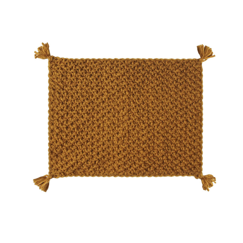 Chunky Merino Wool Blanket 75x100cm MUSTARD - Zuri House