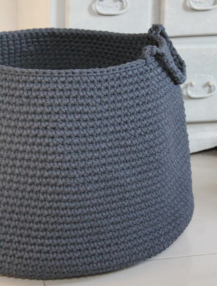 Crochet basket, size XL | CHARCOAL - Zuri House