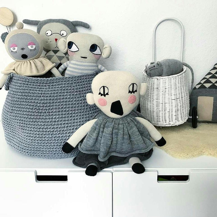 Crochet basket, size XL | DARK GREY - Zuri House