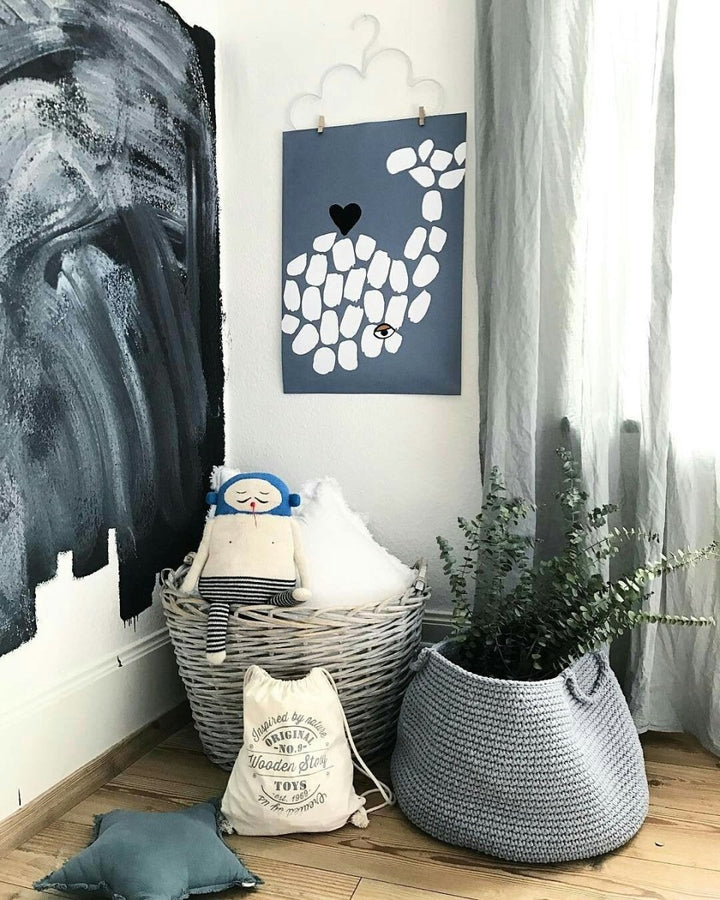Crochet basket, size XL | DARK GREY - Zuri House