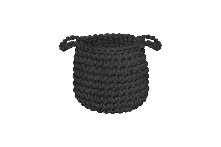 Crochet basket, Small | CHARCOAL - Zuri House