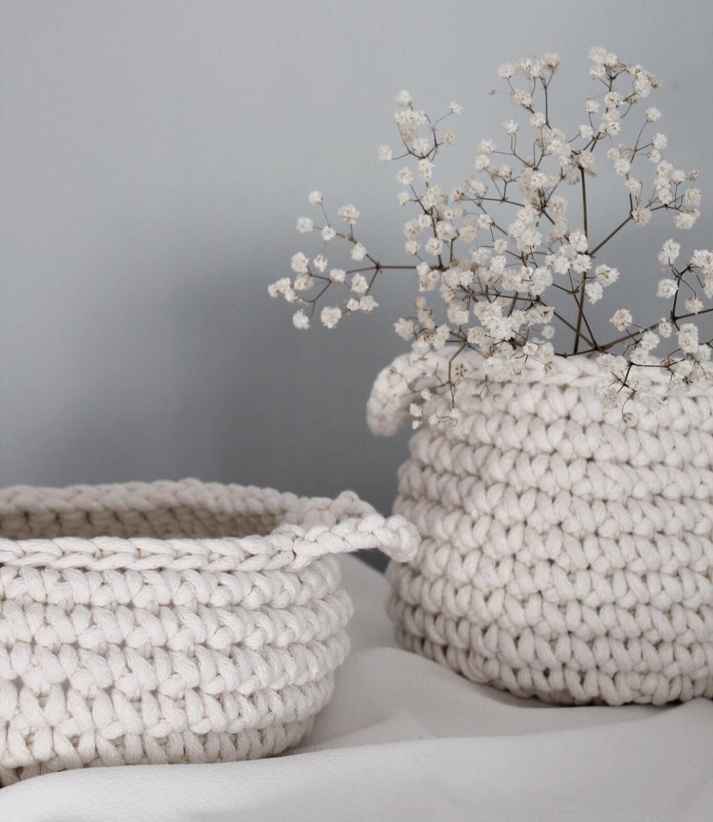Crochet basket, Small | IVORY - Zuri House