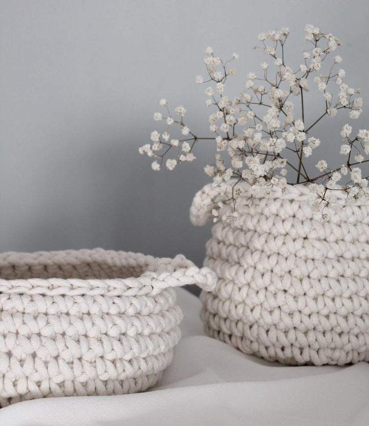 Crochet basket, Small | IVORY - Zuri House