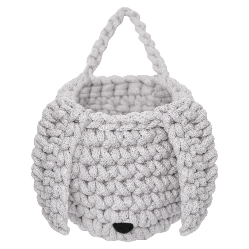 Crochet bunny basket | LIGHT GREY - Zuri House