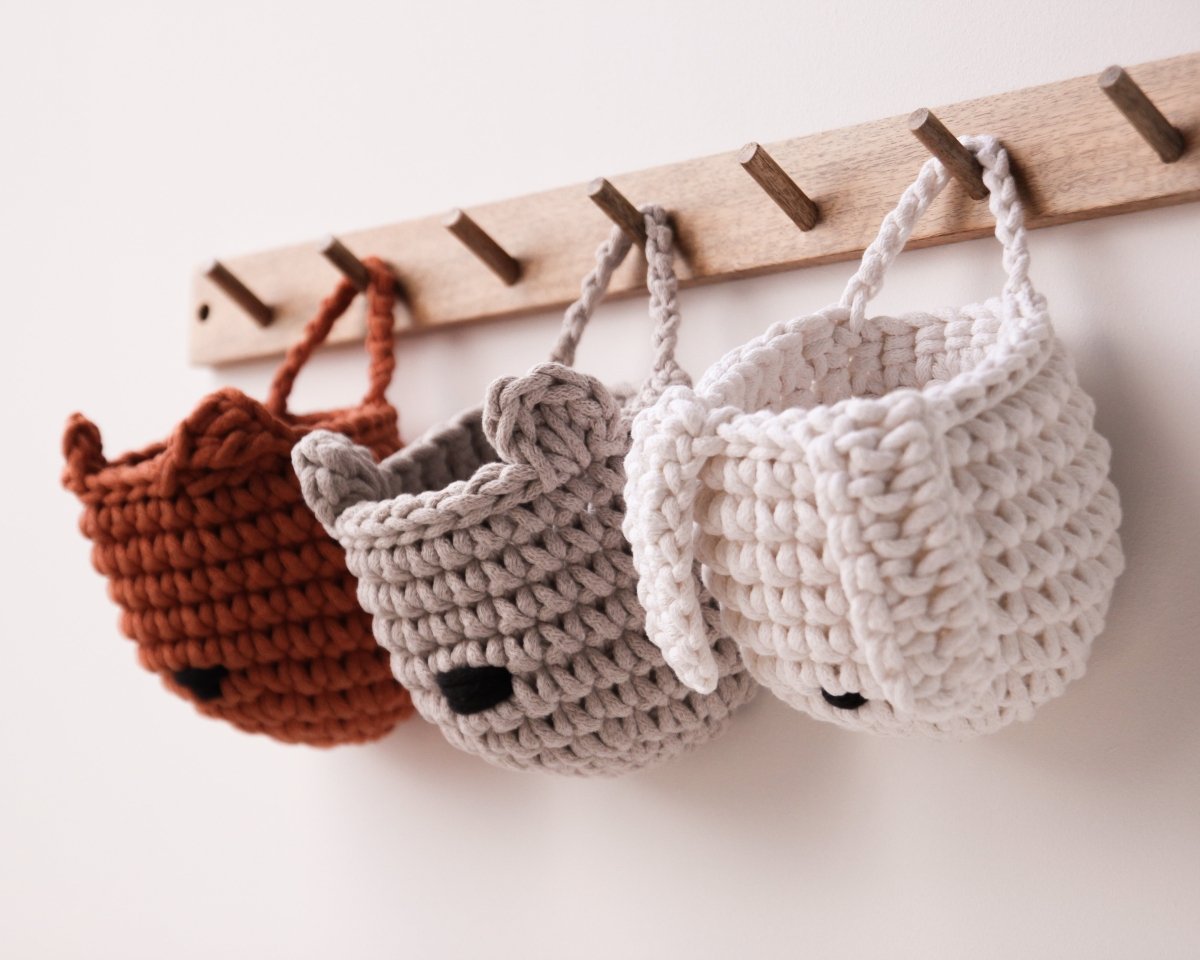 Crochet bunny basket | OATMEAL - Zuri House
