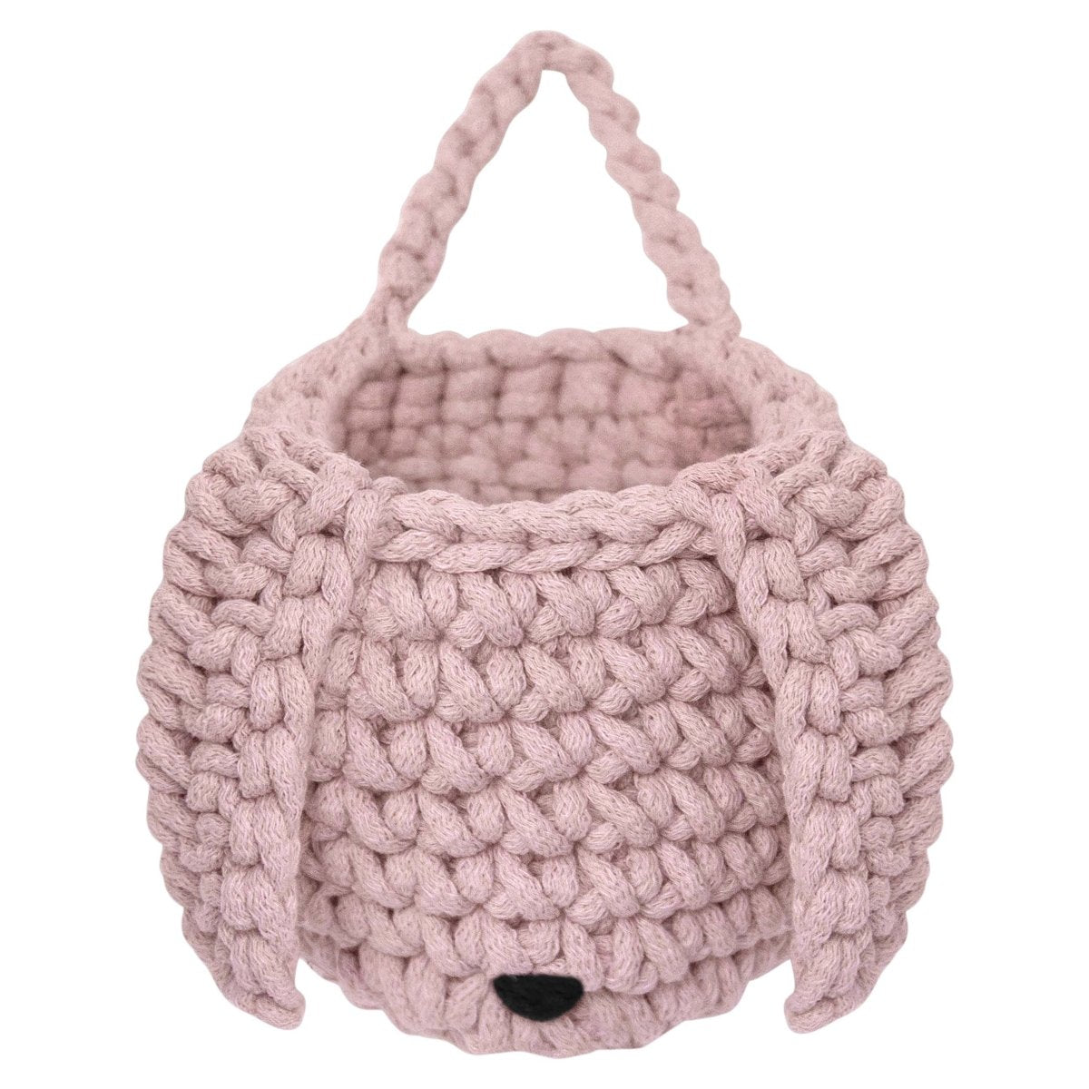 Crochet bunny basket | POWDER PINK - Zuri House