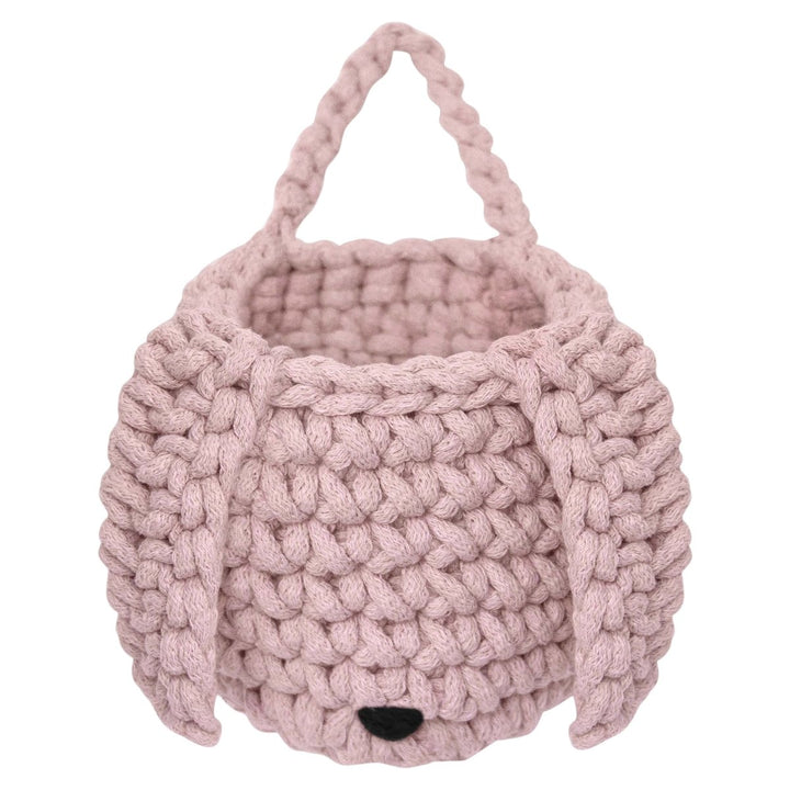 Crochet bunny basket | POWDER PINK - Zuri House
