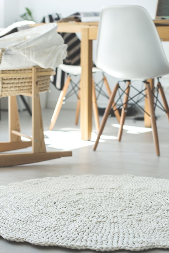 Crochet doily rug | IVORY - Zuri House