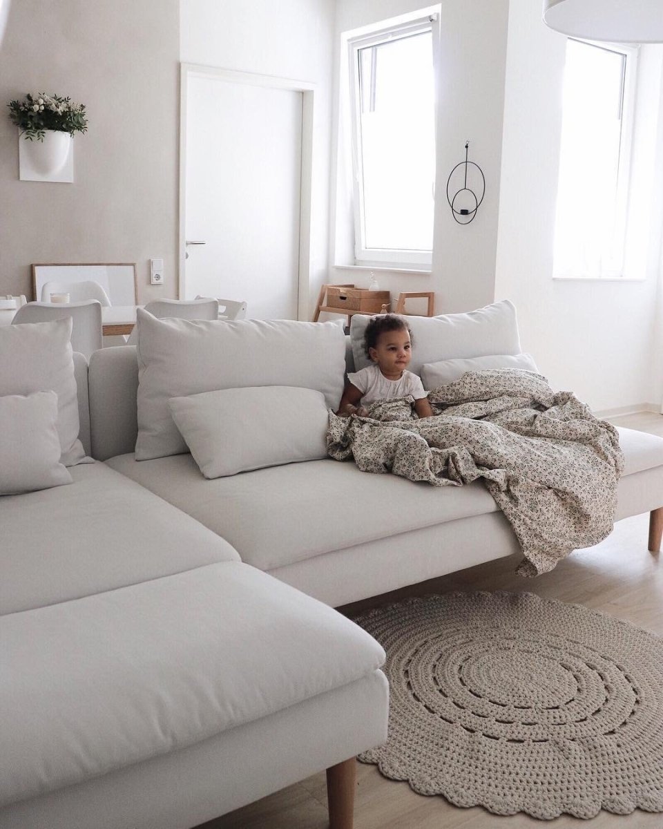 Crochet doily rug | OATMEAL - Zuri House