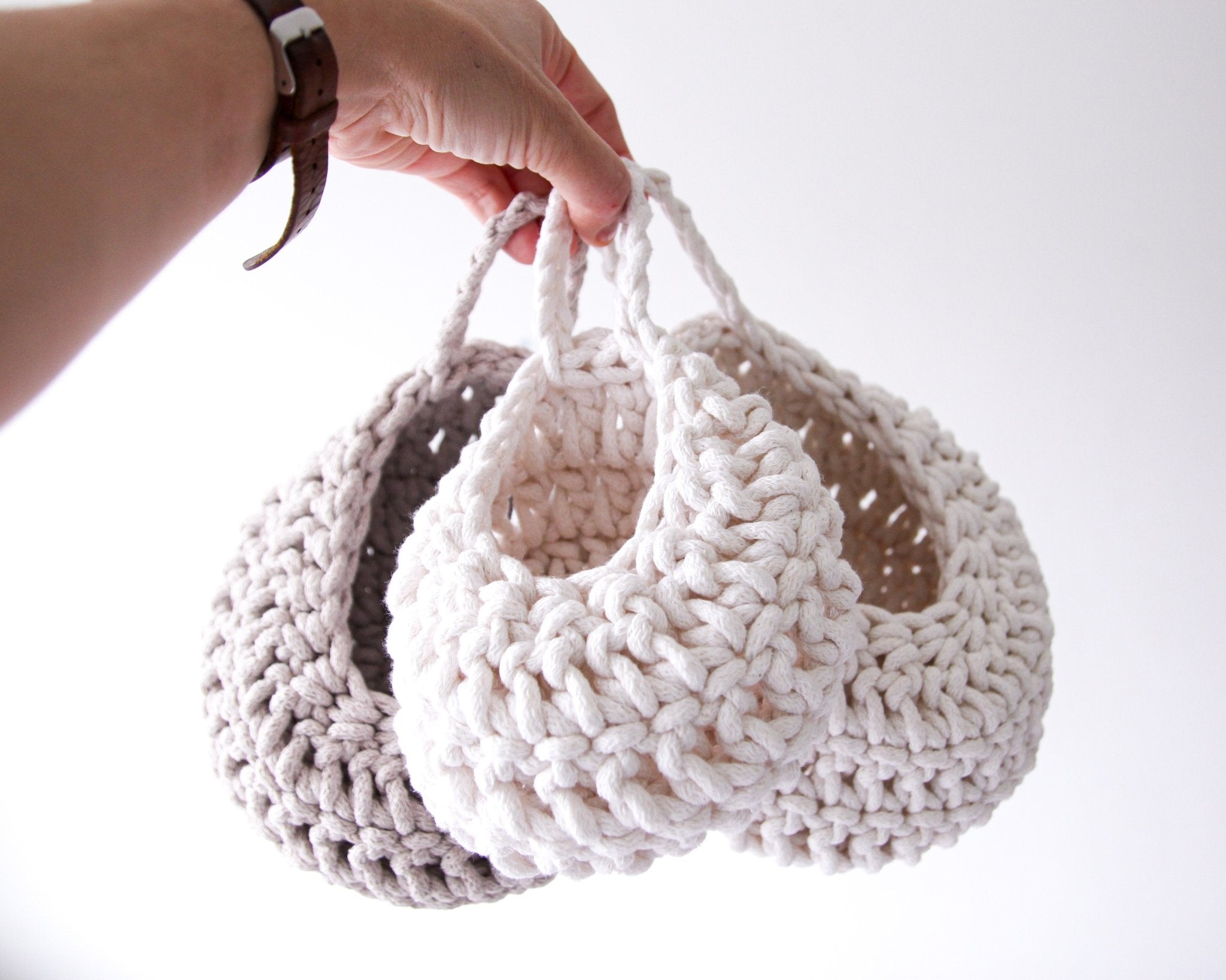 Crochet Drop Baskets - Zuri House
