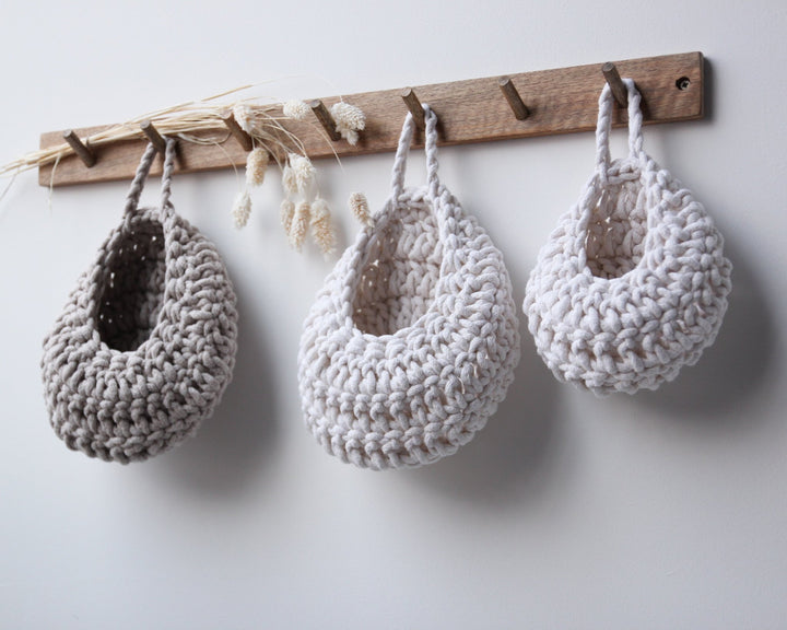 Crochet Drop Baskets - Zuri House
