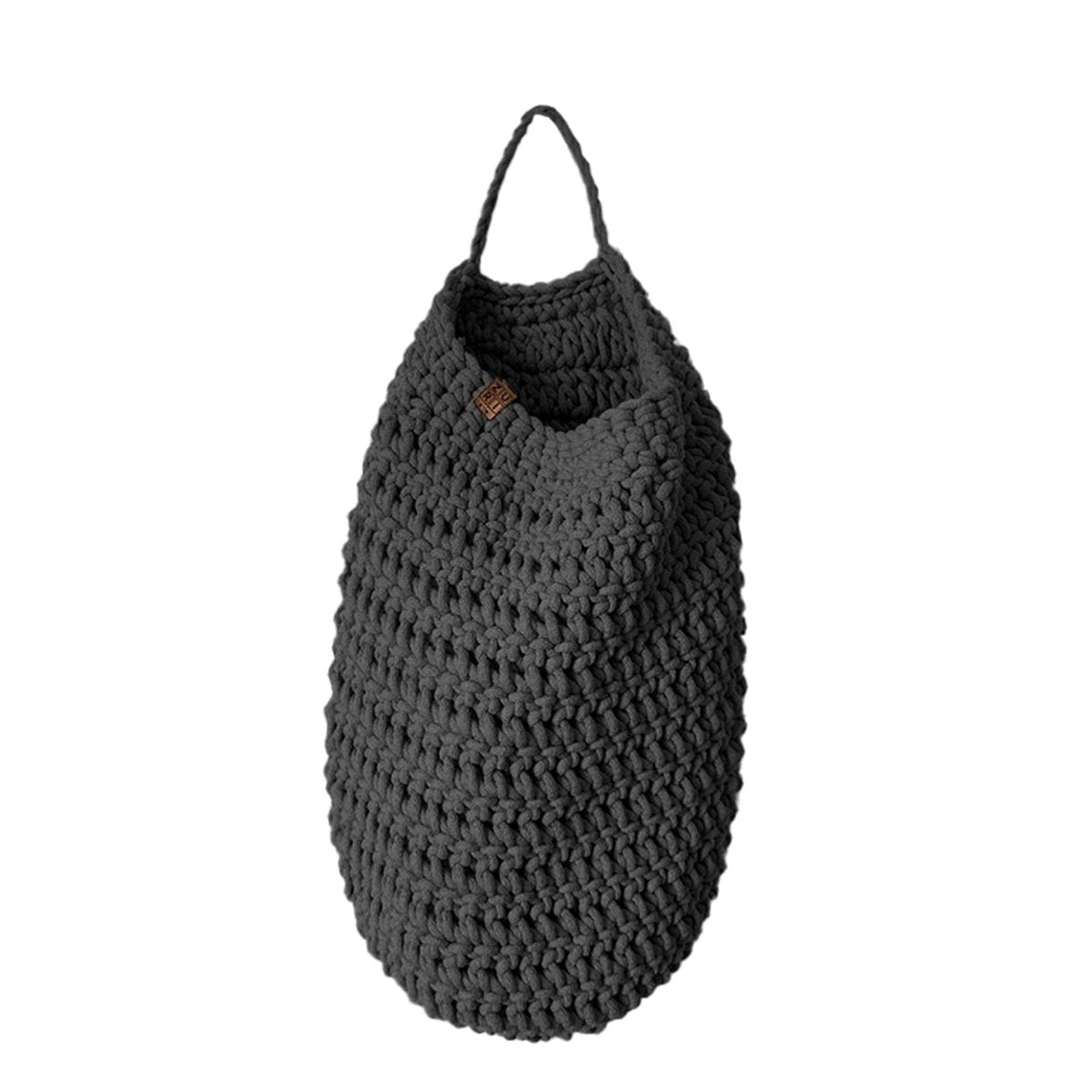 Crochet hanging bag, Large | CHARCOAL - Zuri House