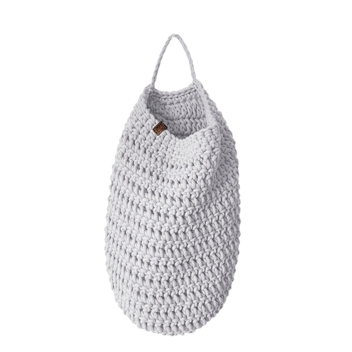 Crochet hanging bag, Large, LIGHT GREY - Zuri House