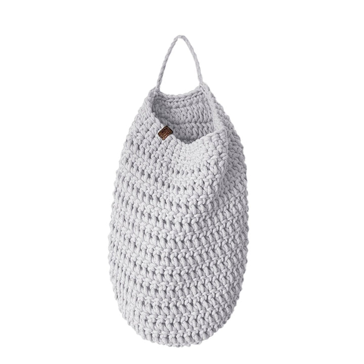 Crochet hanging bag, Large, LIGHT GREY - Zuri House