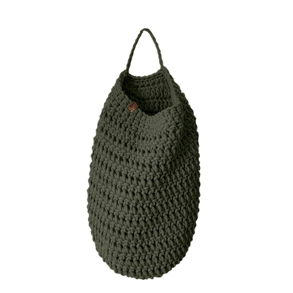 Crochet hanging bag, Large | OLIVE GREEN - Zuri House