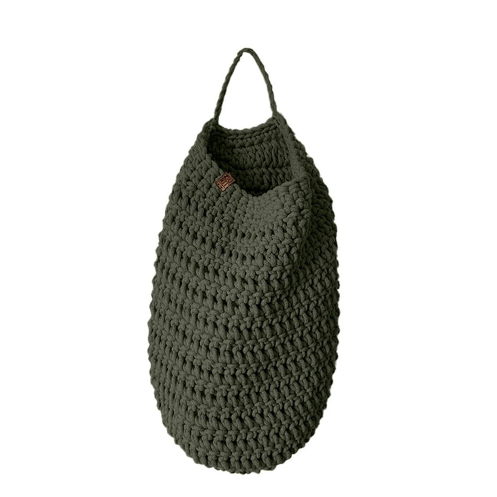 Crochet hanging bag, Large | OLIVE GREEN - Zuri House