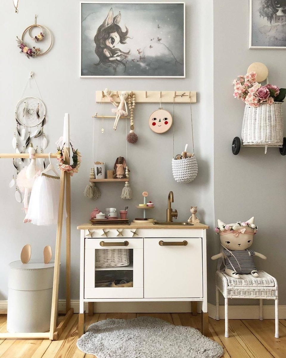 Crochet hanging basket, Small | LIGHT GREY - Zuri House