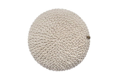 Crochet round cushion BEIGE - Zuri House