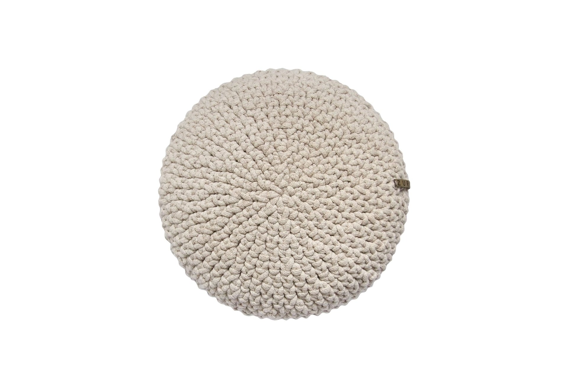 Crochet round cushion BEIGE - Zuri House
