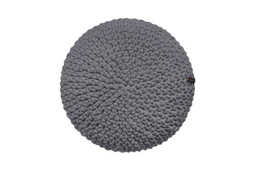 Crochet round cushion DARK GREY - Zuri House
