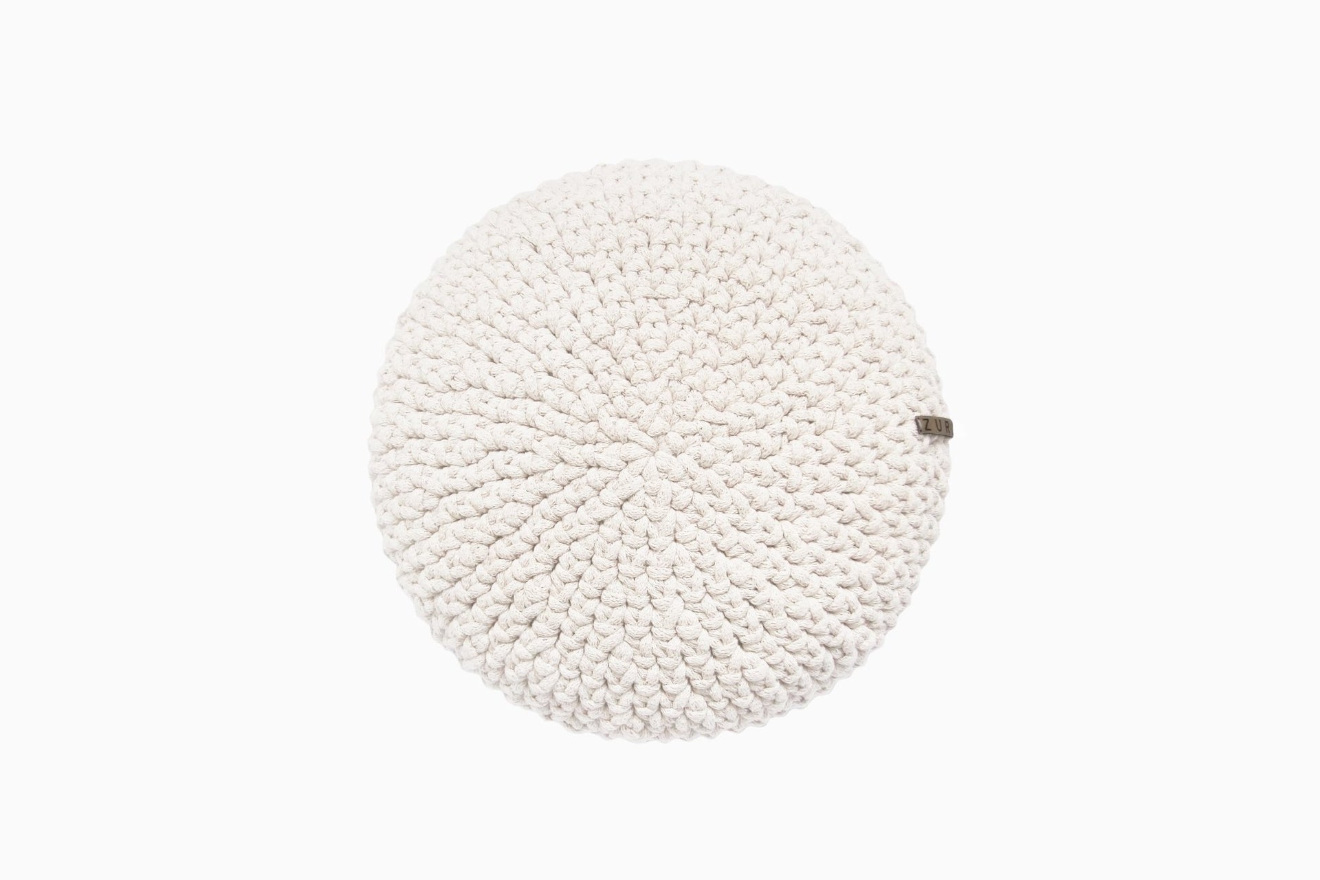 Crochet round cushion IVORY - Zuri House
