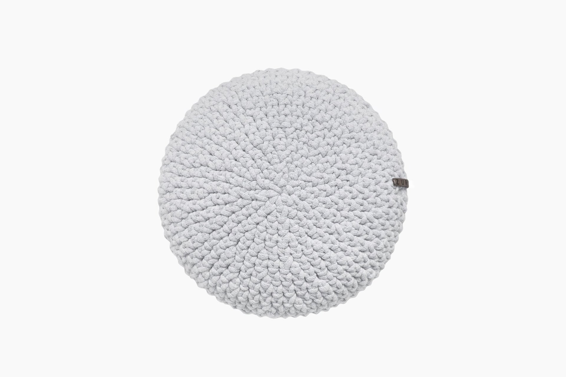 Crochet round cushion LIGHT GREY - Zuri House