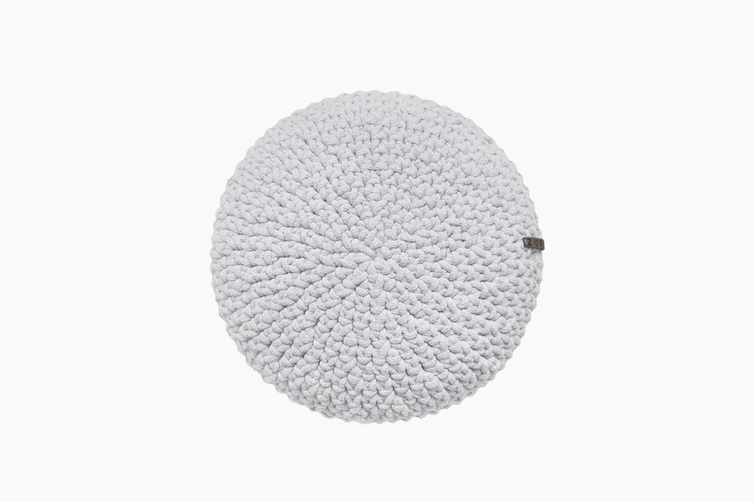 Crochet round cushion LIGHT GREY - Zuri House