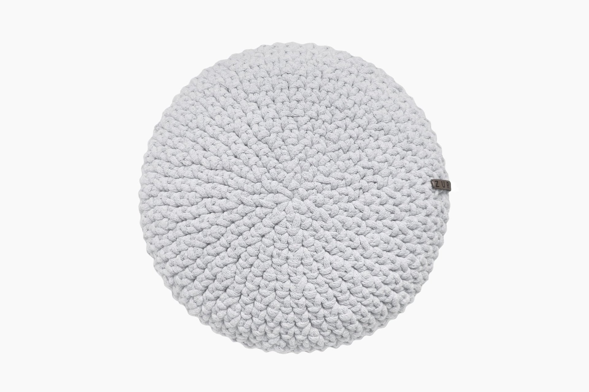 Crochet round cushion LIGHT GREY - Zuri House