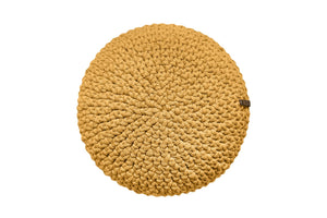 Crochet round cushion MUSTARD - Zuri House