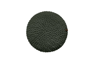 Crochet round cushion OLIVE GREEN - Zuri House