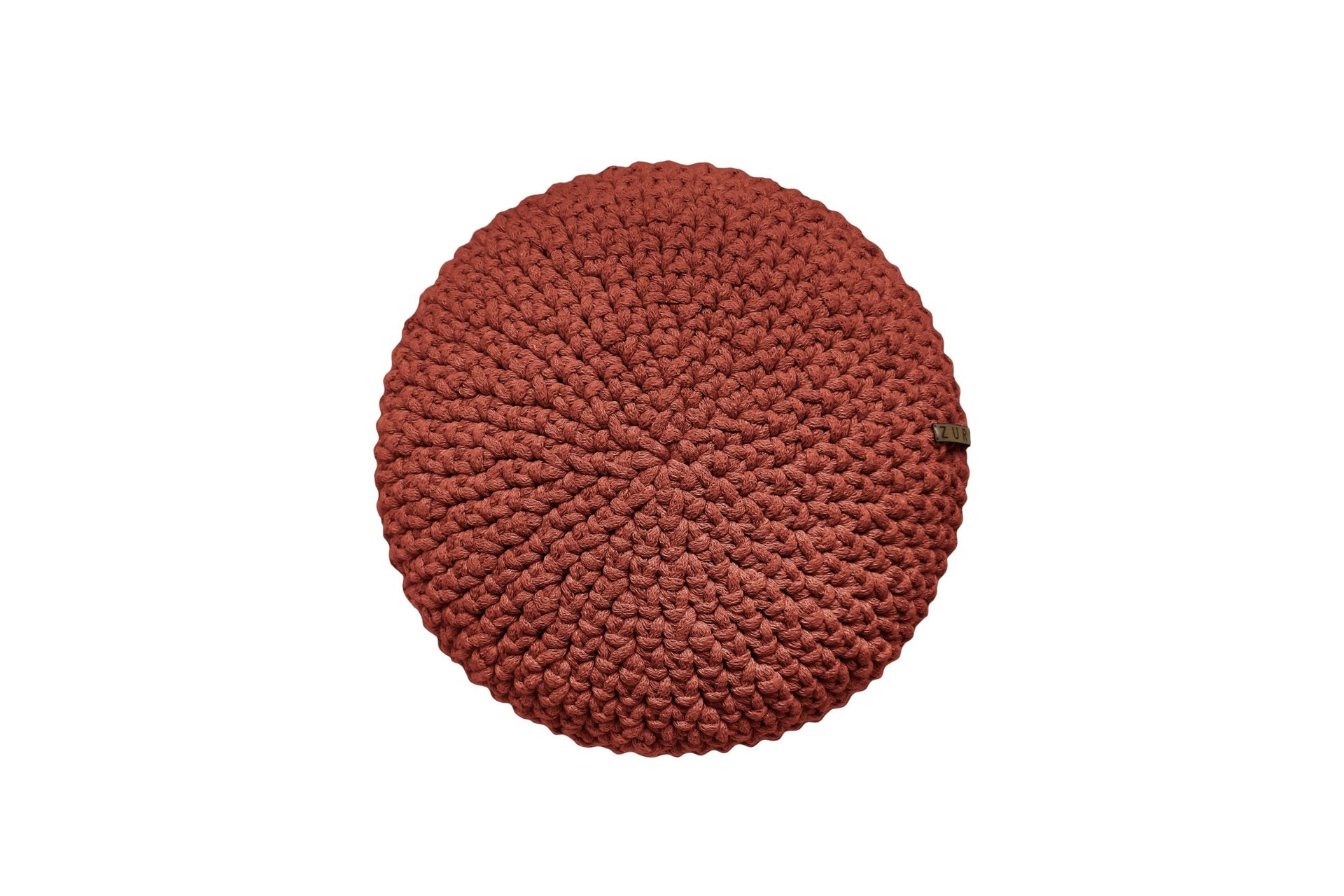 Crochet round cushion TERRACOTTA - Zuri House