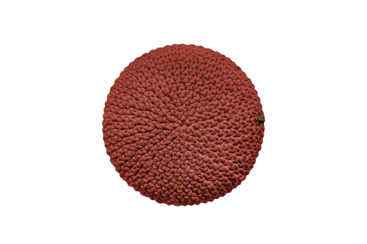 Crochet round cushion TERRACOTTA - Zuri House