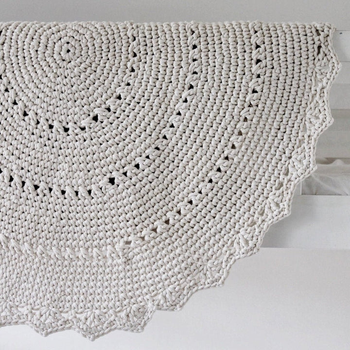 Crochet rug MANDALA | IVORY - Zuri House