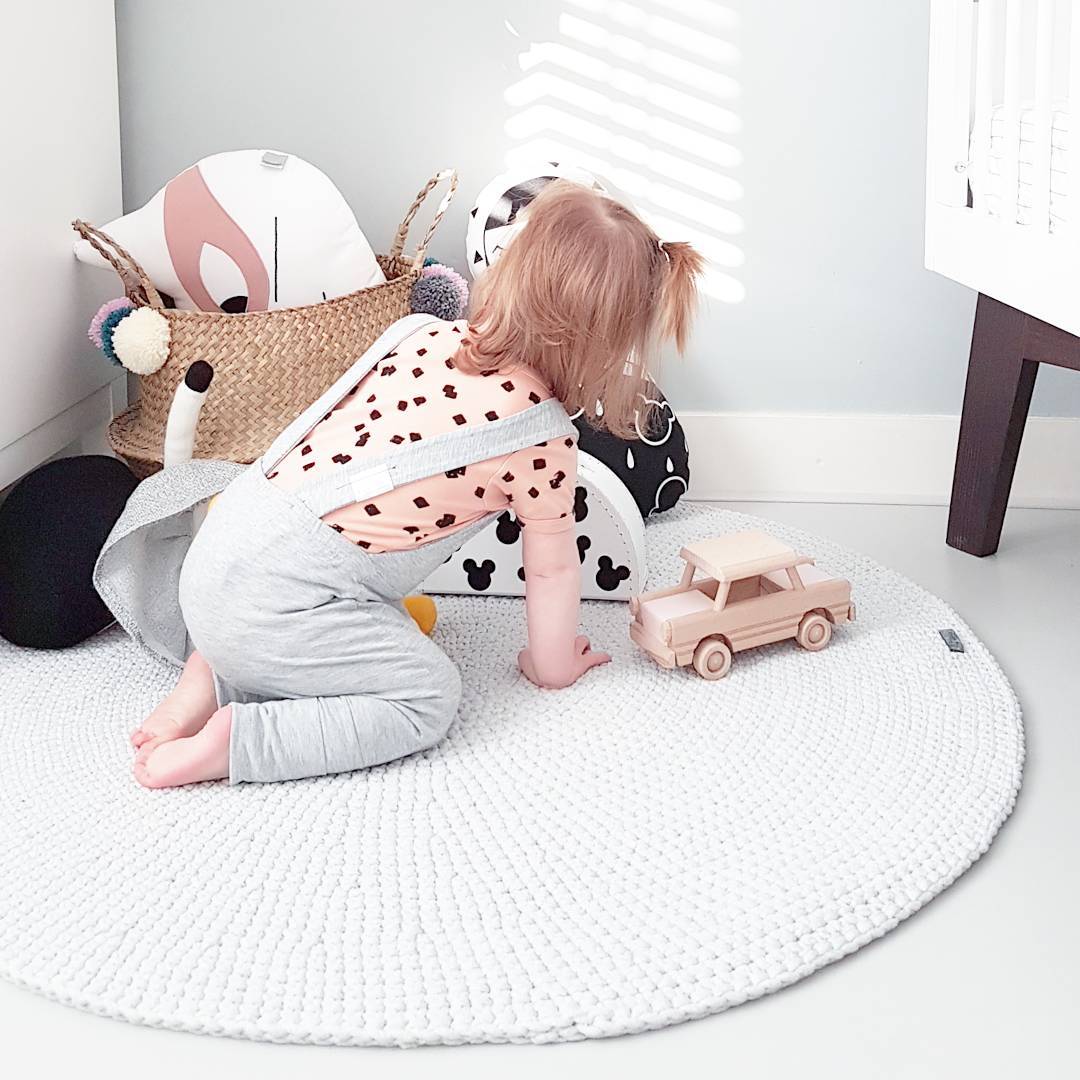 Crochet rug MOON | LIGHT GREY - Zuri House
