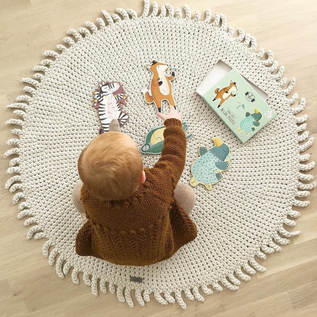 Crochet rug SUN | OATMEAL - Zuri House